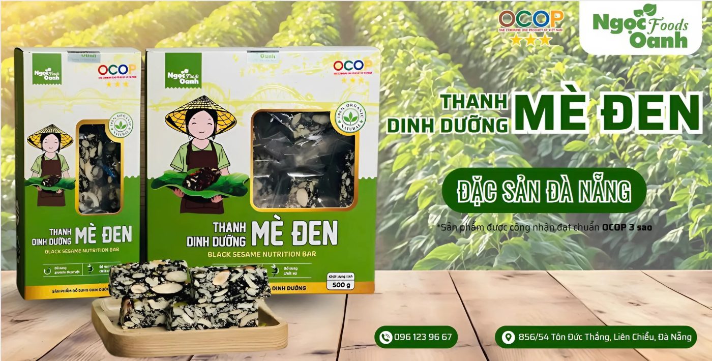 Thanh dinh dưỡng mè đen của nhà Ngọc Oanh Foods